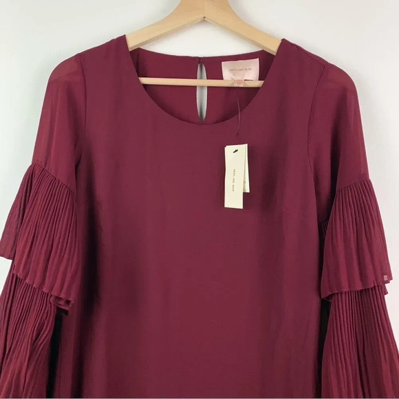 NWT Skies Are Blue Tiered Long Sleeve Ruffle Sheath Dress XS - Picture 2 of 10